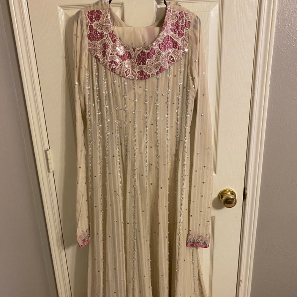 Pink and Silver Shalwar Kameez